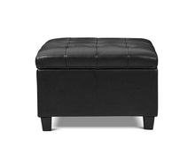 Load image into Gallery viewer, Louise Leather Storage Ottoman